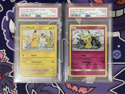 Pikachu PSA 9 & Mimikyu PSA 9 SM 162 & SM 163 Sequential Set Team Up Pokemon - Image 1