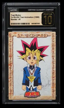 1998 Yu-Gi-Oh! Toei Animation Yugi Mutou CGC Pristine Black 10 Japan #1 - Image 1