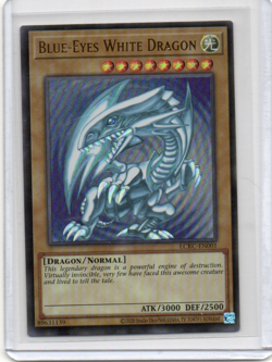 BLUE EYES WHITE DRAGON YUGIOH NON-PLAYED ULTRA RARE LCKC-EN001 V4 - Image 1