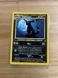 Pokemon TCG Umbreon Neo Discovery Holo Card 13/75 Unlimited Rare 2001 - Image 1