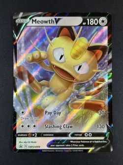 Meowth V SWSH004 - NM/MT Black Star Promo Rare Pokemon Card - Image 1