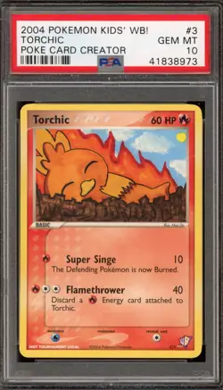 Pokemon Torchic Kids' WB! Poke Card Creator Promo #3 PSA 10 Gem Mint - Image 1