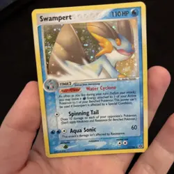 Pokemon Swampert TCG Emerald Holo Card 11/106 NM w/ half-SWIRL Rare - Image 1