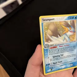 Pokemon Swampert TCG Emerald Holo Card 11/106 NM w/ half-SWIRL Rare - Image 2