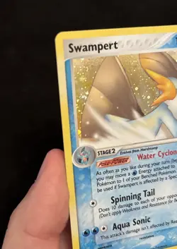 Pokemon Swampert TCG Emerald Holo Card 11/106 NM w/ half-SWIRL Rare - Image 3