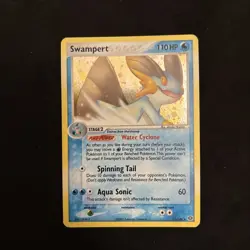 Pokemon Swampert TCG Emerald Holo Card 11/106 NM w/ half-SWIRL Rare - Image 4