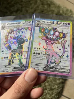 Pokemon Prismatic Evolutions Umbreon & Espeon Figure Collection Promo Cards - Image 1