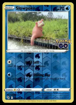 Slowpoke 19/78 Pokemon Card Pokemon GO Common 70 HP Rev Holo Near Mint R5 - Image 1