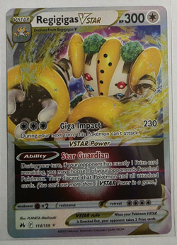 Regigigas Vstar 114/159 Crown Zenith Ultra Rare Full Art Holo Card Pokemon NM - Image 1