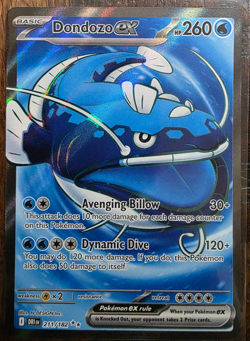 Pokemon Dondozo EX 211/182 Full Art Holo Rare Card, Near Mint Condition - Image 1
