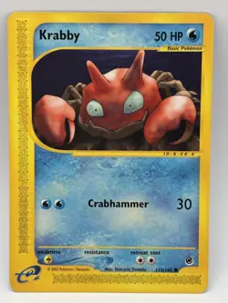 Krabby 115/165 Expedition Base Set Regular Pokemon TCG Moderately Played - Image 1