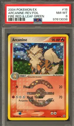 Pokemon EX Fire Red Leaf Green FRLG Reverse Holo Foil Arcanine 18/112 PSA 8 - Image 1