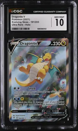 DRAGONITE V Evolving Skies Holo Rare #192 CGC 10 Pokemon Mislabel - Image 1