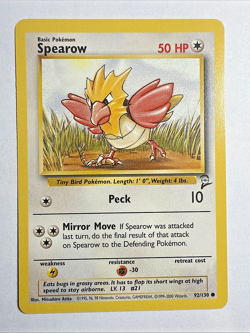 BASE SET 2 - NM - Spearow 92/130 Pokemon VIntage WOTC English (US Seller) - Image 1