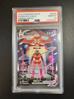 2023 Pokemon SWSH FA Deoxys VMAX Crown Zenith #GG45 Gem MT PSA 10 - Image 1