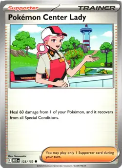 Pokemon Center Lady Non-Holo ME01: Mega Evolution 123/132 NM Common - Image 1