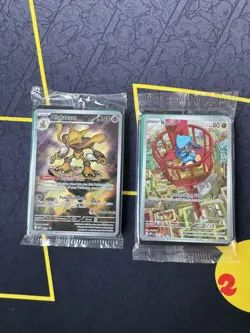 Sealed Pokemon Center mega evolution promos Alakazam and Riolu - Image 1