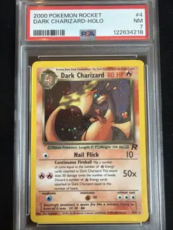 Dark Charizard 4/82 Team Rocket Holo 2000 Vintage PSA 7 Pokemon - Image 1