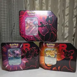Pokemon TCG Sealed Destined Rivals Team Rocket Tin Set of 3 Brand New -- Sealed - Image 1