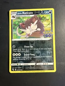 2022 Pokemon Go Set Nintendo reverse Holographic Holo Foil Alolan Raticate 42/78 - Image 1