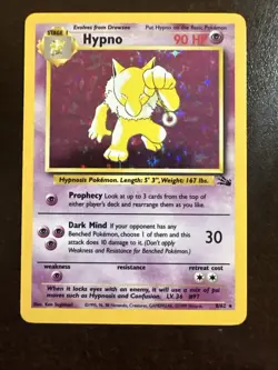 Hypno 8/62 Holo Rare MP Pokemon TCG Fossil MP - Image 1