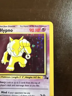 Hypno 8/62 Holo Rare MP Pokemon TCG Fossil MP - Image 3