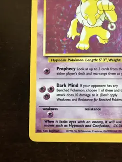 Hypno 8/62 Holo Rare MP Pokemon TCG Fossil MP - Image 5