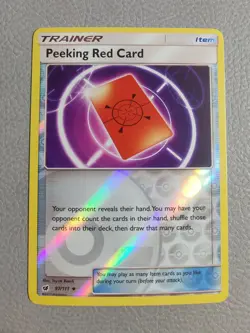 Peeking Red Card Reverse Holo | NM/M | SM Crimson Invasion 97/111 | Pokemon - Image 1