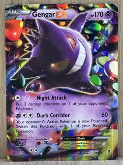 Gengar EX 34/119 Full Art Ultra Rare Holo Pokemon Card XY Phantom Forces - Image 1