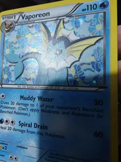 Pokemon Card Vaporeon BW89 BW Black Star Promo - Image 3