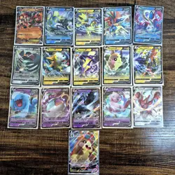 Pokemon Cards Lot Of 16 (15 V cards 1 VMax) Mew, Necrozma, Tape Koko, Groudon - Image 1