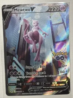 Pokemon TCG Mewtwo v Alt Art Full Art Holo Ultra Rare Card 072/078 Pokemon Go - Image 2