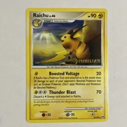 Pokemon Raichu Prerelease Stamp Promo Platinum Arceus Set 27/99 LP/NM Card - Image 1