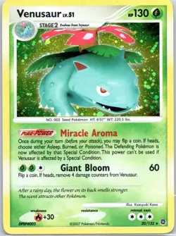 Venusaur 20/132 Diamond Pearl Secret Wonders Holo Rare Vintage Pokemon TCG Card - Image 1
