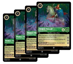 Disney Lorcana Prince Phillip Vanquisher of Foes x 4 - Super Rare NM - Free Card - Image 1