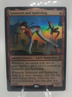 MTG Spinneret and Spiderling 0094 Foil Marvel's Spider-Man NM SPM - Image 1