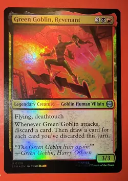 MTG: SPIDER-MAN: GREEN GOBLIN , REVENANT 0130, FOIL, UNCOMMON, NM - Image 1