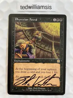 Phyrexian Arena MtG Apocalypse Signed Autographed Pete Venters Moderate Play - Image 1