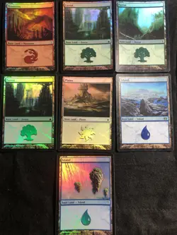 x7 Foil Basic Land Lot Several Sets (Check Pics) MTG Lots - Image 1