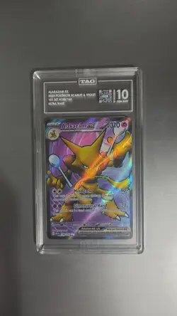 2023 POKEMON SCARLET & VIOLET 151 MEW EN 188/165 ALAKAZAM EX ULTRA RARE TAG 10 - Image 1