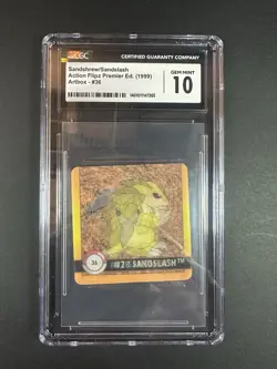POP 1 CGC 10 Artbox Pokemon Action Flipz Premier Edition 36 Sandshrew/ Sandslash - Image 1