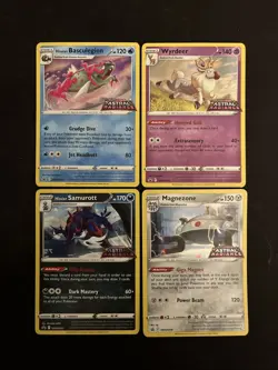 4 Pokemon Card Lot - Basculegion/Wyrdeer/Samurott/Magnezone - Stamped Promo-M/NM - Image 1