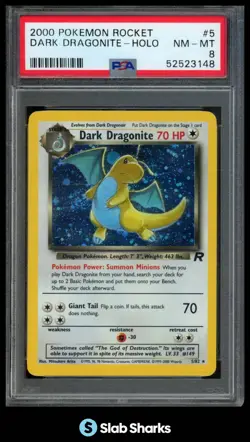 2000 POKEMON TEAM ROCKET #5/82 DARK DRAGONITE HOLO PSA 8 - Image 1