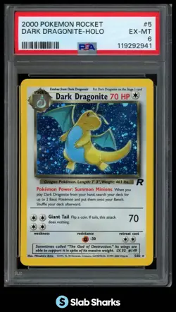 2000 POKEMON TEAM ROCKET #5/82 DARK DRAGONITE HOLO PSA 6 - Image 1