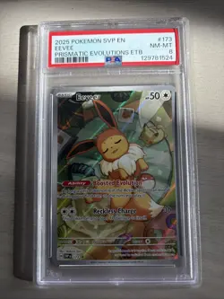 Pokemon TCG Eevee 173 Holo Promo Prismatic Evolutions PSA 8 - Image 1