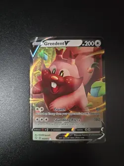 Pokemon Tcg Greedent V 053/072 Shining Fates Holo NM - Image 1