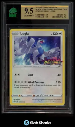 2020 POKEMON BLACK STAR PROMOS VIVID VOLTAGE #SWSH069 LUGIA HOLO MNT 9.5 - Image 1