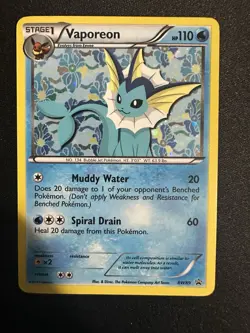 Pokemon TCG Vaporeon Black Star Promos BW89 Holo Card Light Play - Image 3