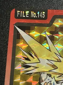 Pokemon Carddass Card Zapdos File No.145 Bandai Pocket Monsters 1997 Holo - Image 2