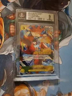 BGS 9 (Gem) Monkey.D.Luffy Pre Release Winner P-036 OP TCG One Piece Card Game - Image 1